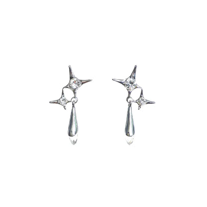 Double Cz Stella Drop Earrings