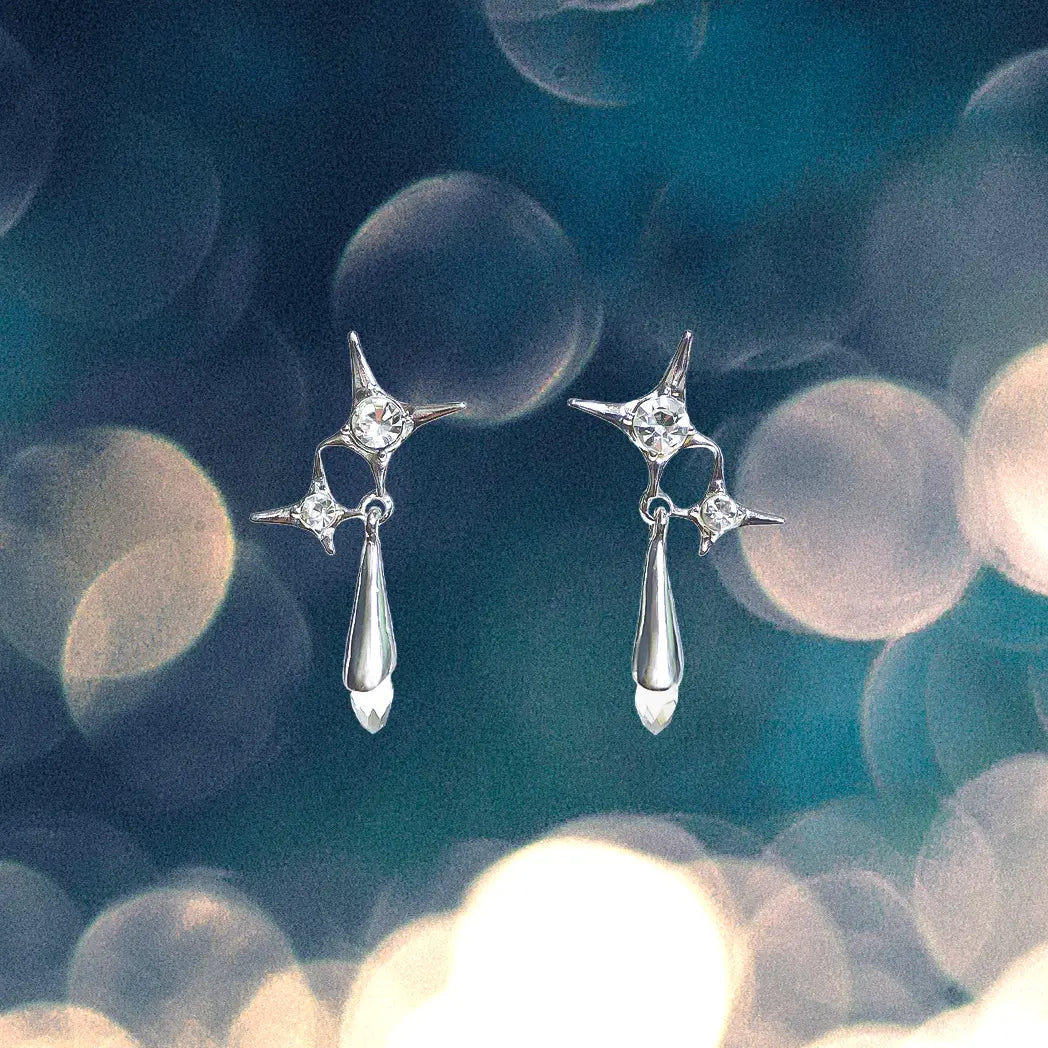 Double Cz Stella Drop Earrings